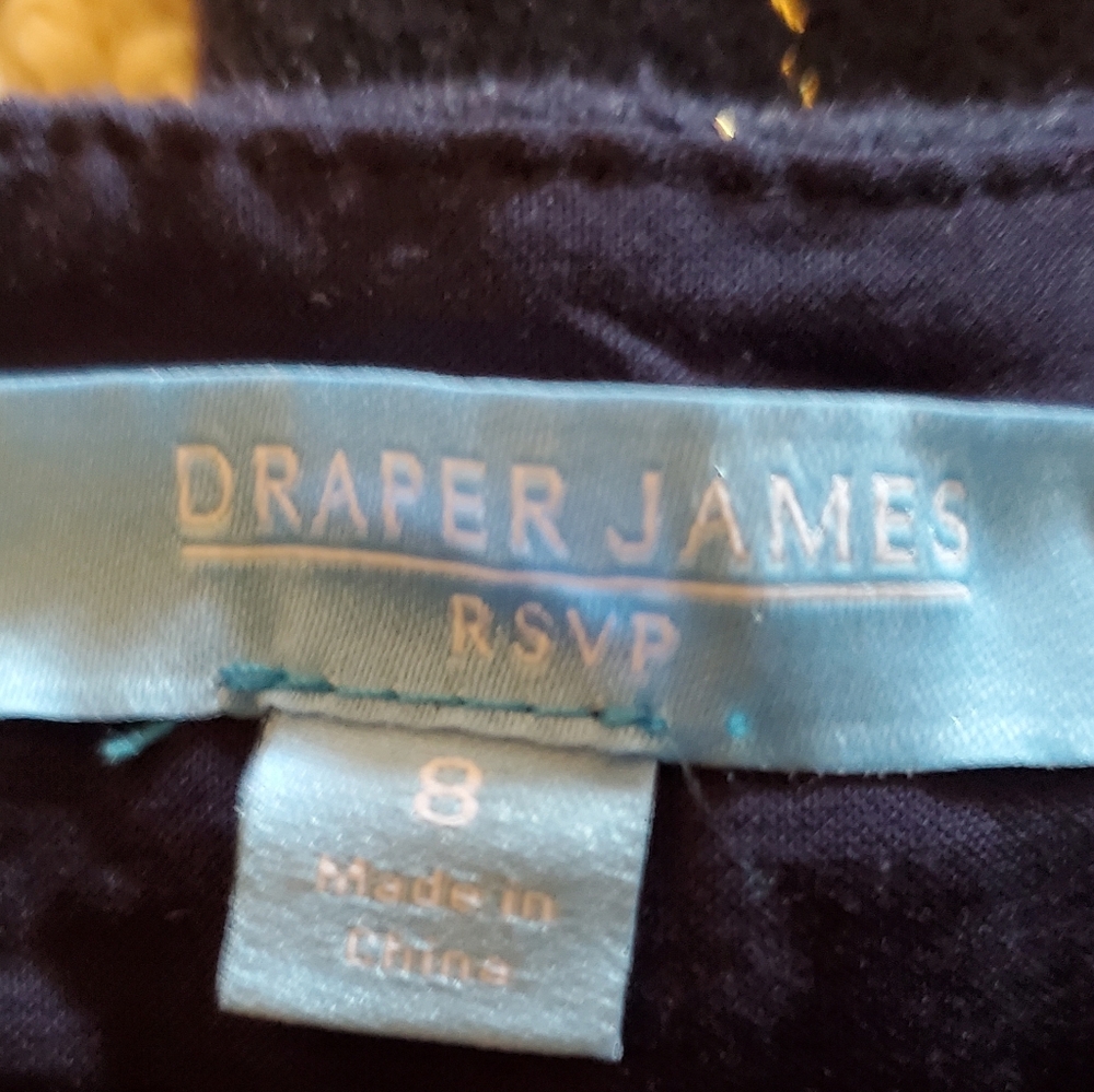 Draper James RSVP Straight Pant Navy/Gold-Size 8 - Picture 3 of 5